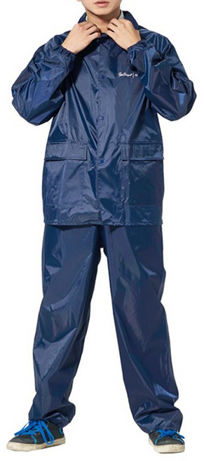 雙龍牌 Twin Dragon ES 機車極簡風雨衣 高係數反光條, 海藍色, 1件