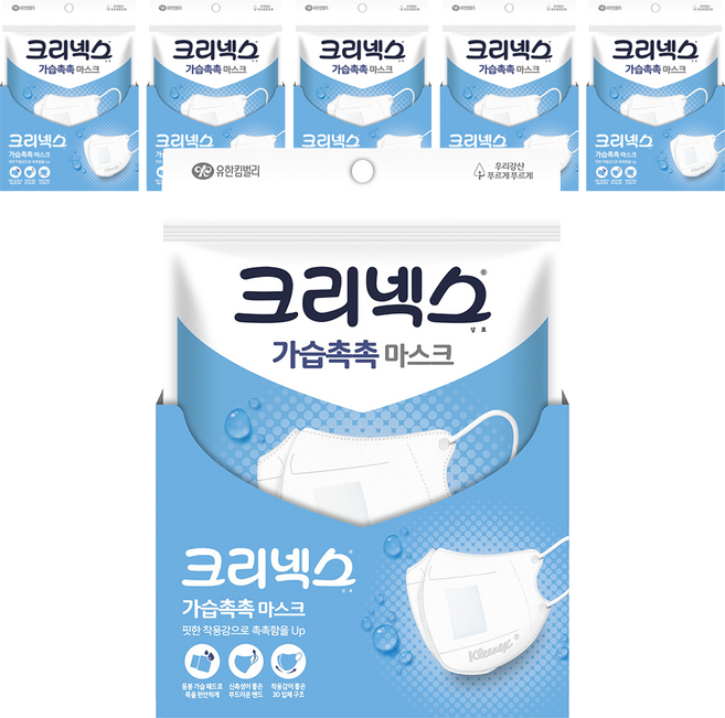 크리넥스 가습촉촉 마스크 COMPACT, 2개입, 6개, 화이트