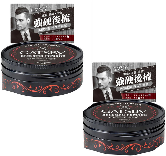 GATSBY 經典後梳髮油, 80g, 2罐