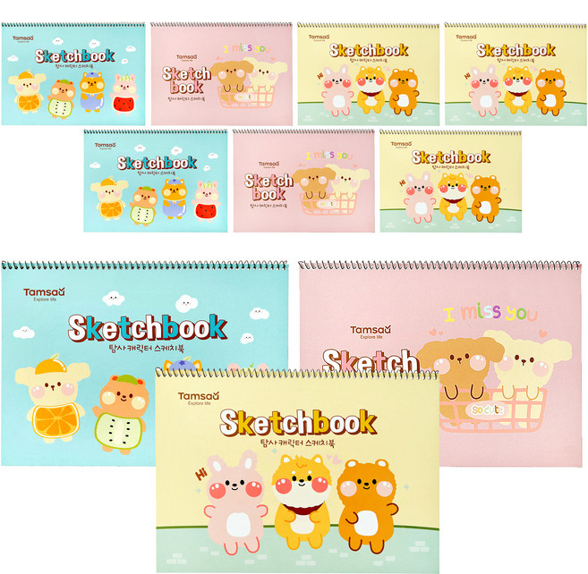 탐사 캐릭터 스케치북 130g, 30매, 10개