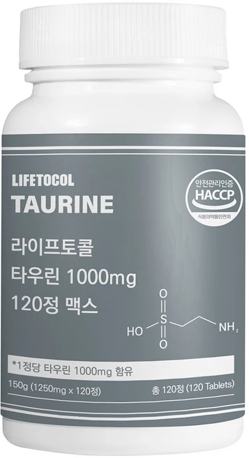 라이프토콜 타우린 1000mg 맥스 150g, 120정, 1개 - 쿠팡