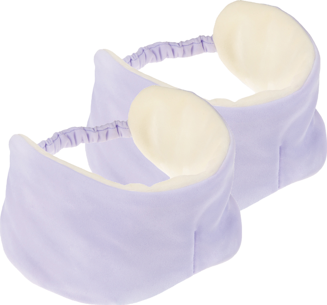 Alphax 助眠美容眼罩 Melts Puff 耳溫眼罩 紫色 頭圍54-58cm, 1入, 2個