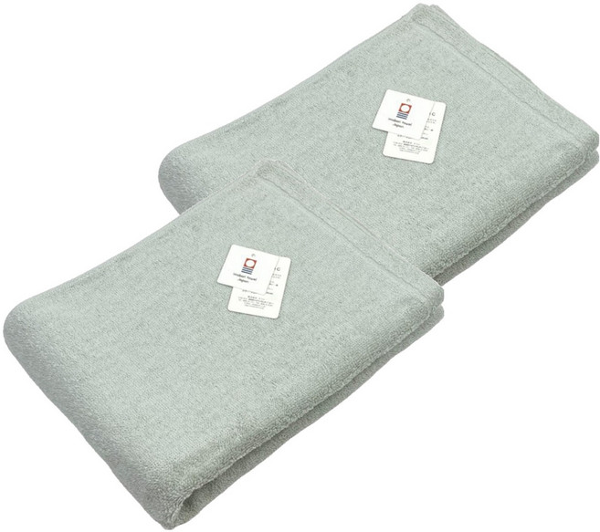 imabari towel 今治浴巾 100%棉, 淺灰色, 2條