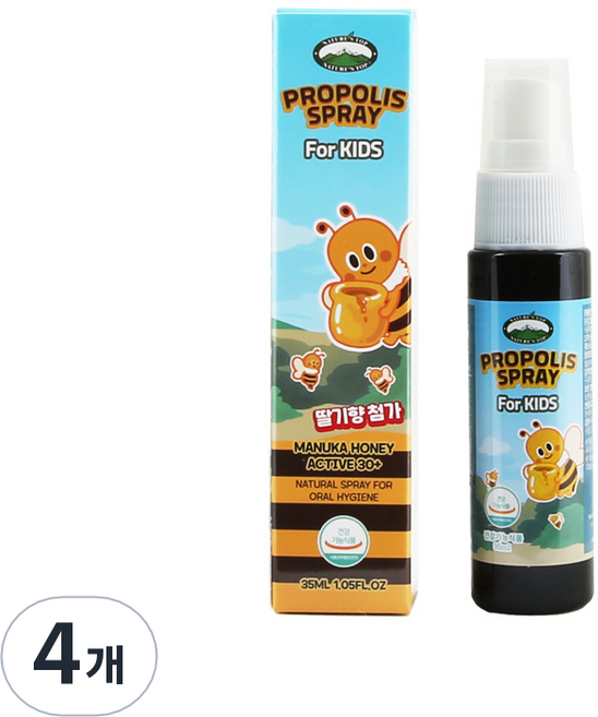 네이쳐스탑 키즈 프로폴리스 스프레이 딸기향, 4개, 35ml