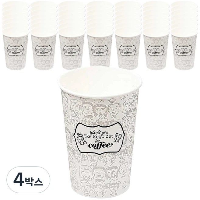 더빈썸 피플 종이컵 380ml, 100개입, 4세트