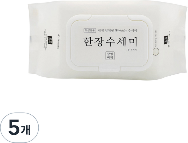 살림비책 일회용 뽑아쓰는 세제일체형 한장수세미, 40개, 5세트