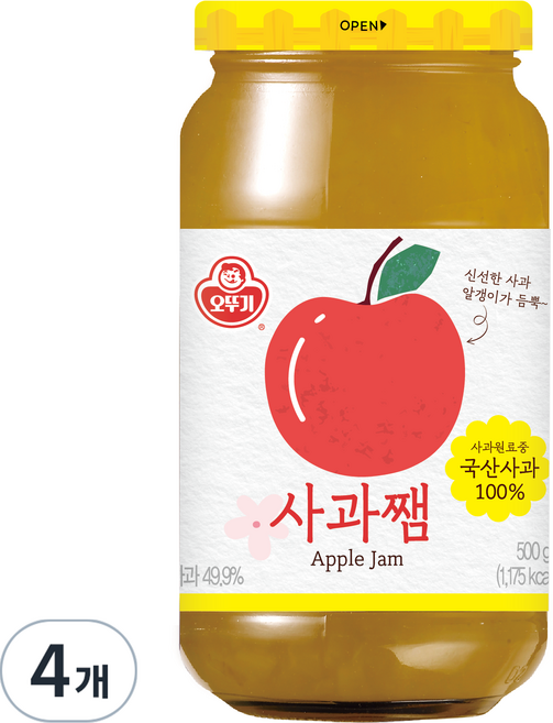 오뚜기 사과쨈, 500g, 4개