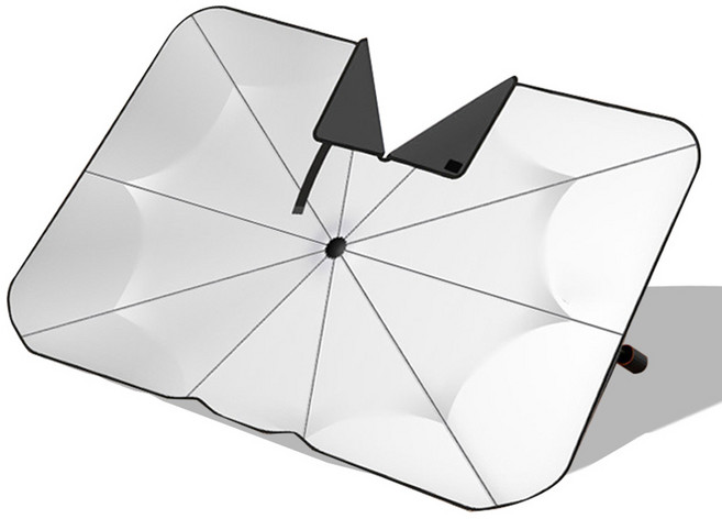 지엠지모터스 우산형 다튕겨 햇빛가리개 블랙박스형, 블랙, 1개