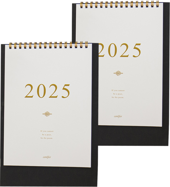 conifer 綠的事務 2025年25K時間絮語直式桌曆, 星空黑, 2本