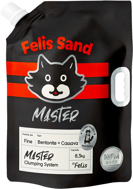 닥터펠리스 응고형 마스터 고양이 모래, 8.3kg, 1개, 무향