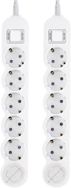 에코파워탭 국내 제조 과부하차단 멀티탭 6구 EPM-L306 + 안전커버, 2m, 화이트(멀티탭), 랜덤발송(안전커버), 2개