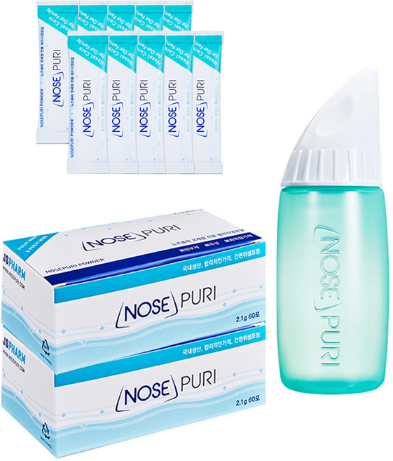 노즈퓨리 코세척기 + 세정용 분말 10p + 60p x 2개, 1세트
