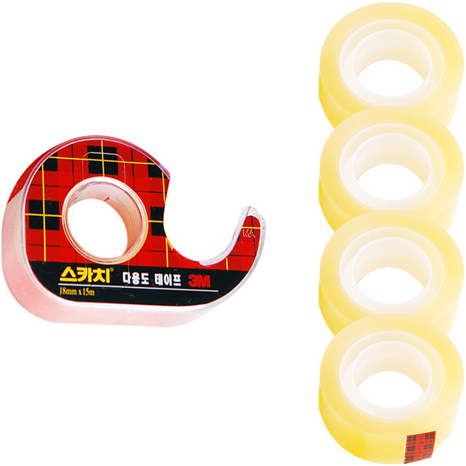 3M Scotch 多用途膠帶台附4捲補充帶, 1組, 透明色