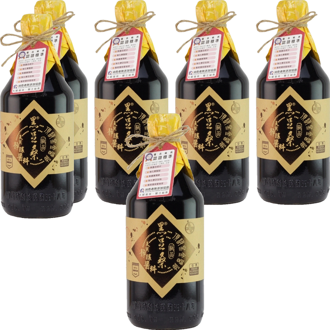 黑豆桑 天然極品頂級黑金醬油, 550ml, 6瓶