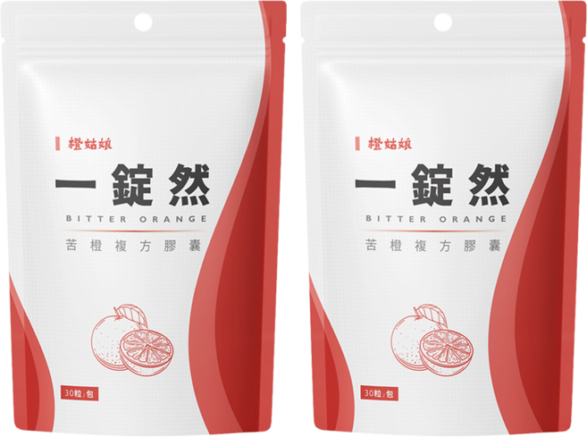 橙姑娘 一錠然 苦橙複方膠囊, 2包, 0.6g, 30顆