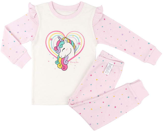 메이키즈 여아용 샤이닝 유니콘 30수 후라이스 상하의 세트