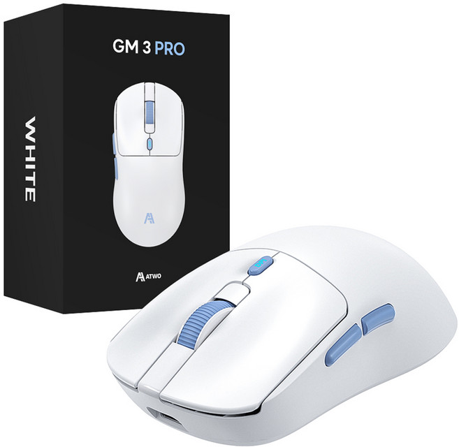 에이투 GM3프로 초경량 유무선 게이밍마우스 ATWO GM 3 PRO, 화이트