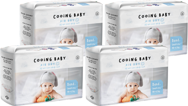 Cooing 쿠잉베이비 에어드라이 풀커버 밴드형 아동용, 소형(S), 136매