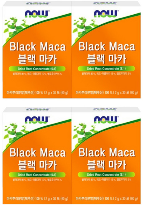 나우푸드 블랙마카, 60g, 4개