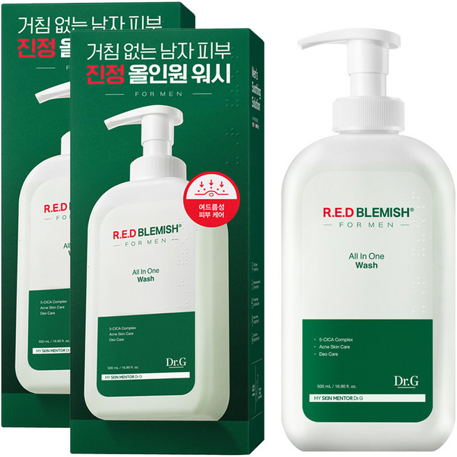 닥터지 레드 블레미쉬 포맨 올인원 바디워시, 500ml, 2개