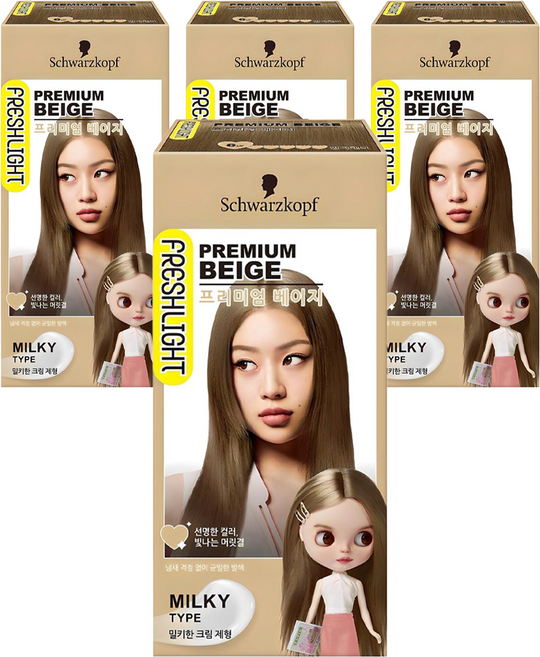 FRESHLIGHT 富麗絲 乳霜型染髮劑, 優雅米色, 4個