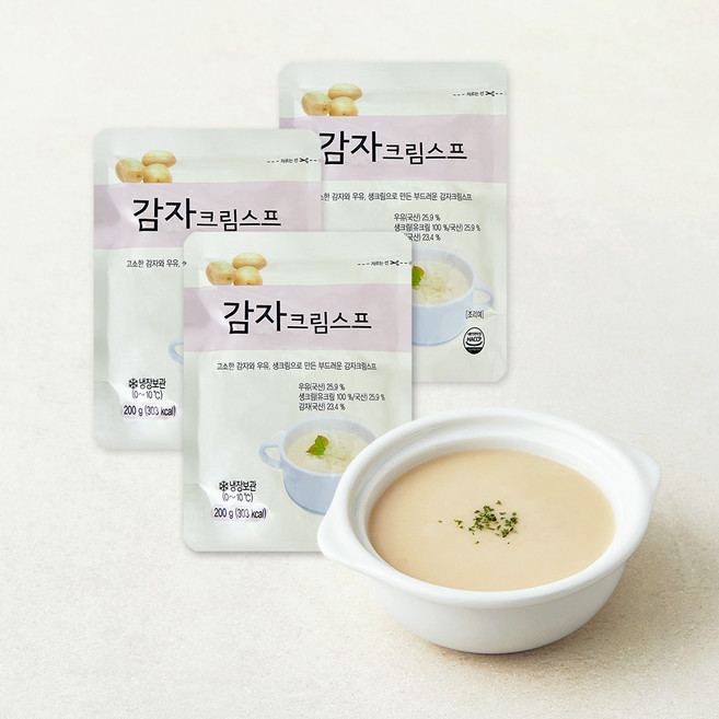 사랑과정성 감자 크림스프 (냉장), 3개, 200g