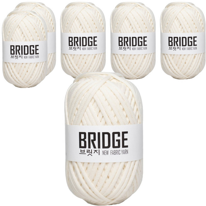 Yarna Bridge 布條線 80g, 201 白象牙色, 6個