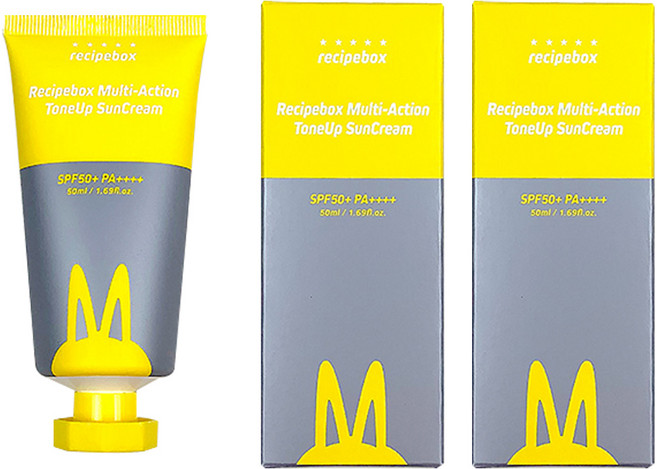 레시피박스 멀티액션 톤업 선크림 SPF50+ PA++++, 50ml, 2개