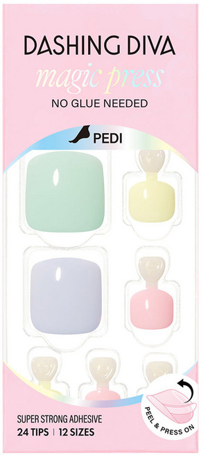 Dashing Diva Magic Press 足部美甲片 24片組 - 粉彩糖果, 柔和的糖果, 1組