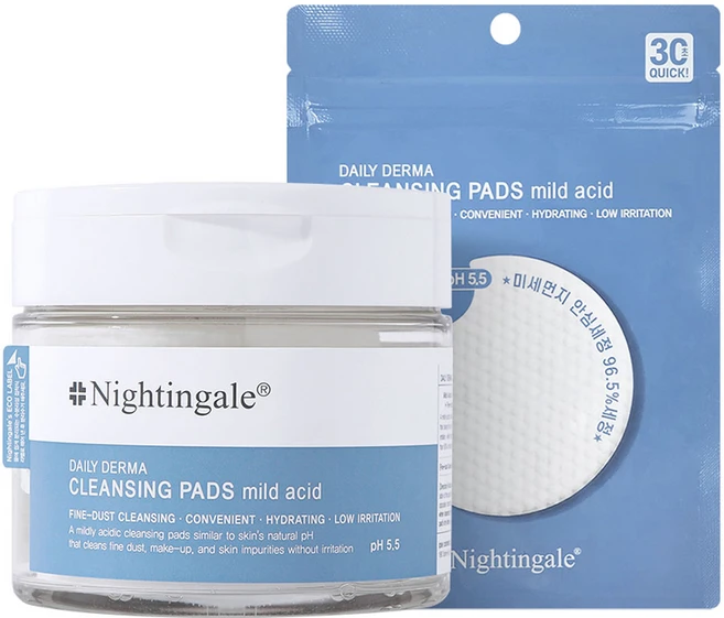 나이팅게일 데일리 더마 클렌징 패드 마일드 애씨드 70p + 10p, 80매입, 1개 - 쿠팡