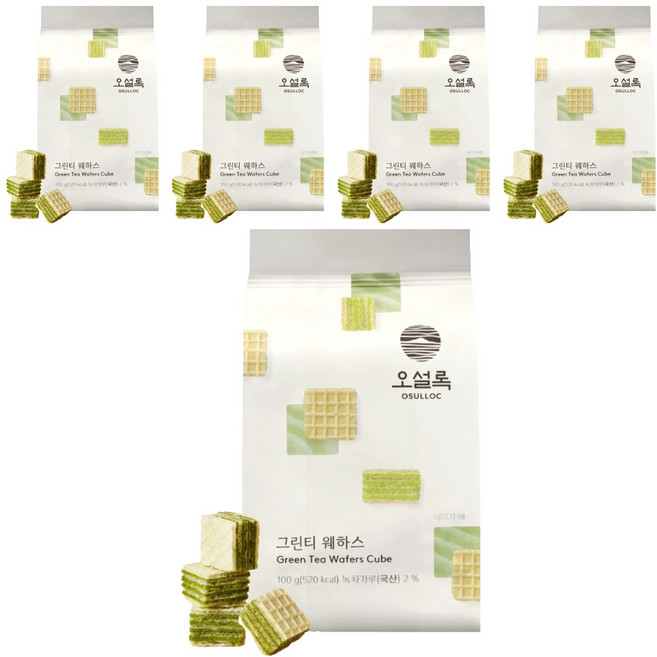 오설록 그린티웨하스, 100g, 5개