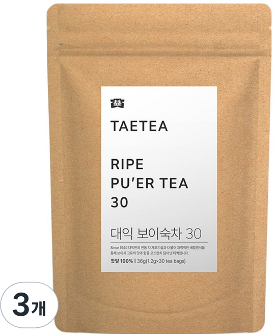 대익차 보이숙차 30, 1.2g, 3개, 30개입