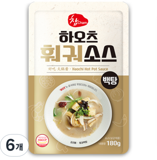 하오츠 훠궈 백탕 소스, 180g, 6개
