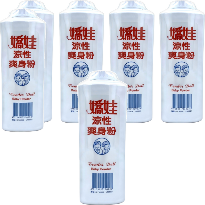 嬌娃 涼性爽身粉, 250g, 6瓶