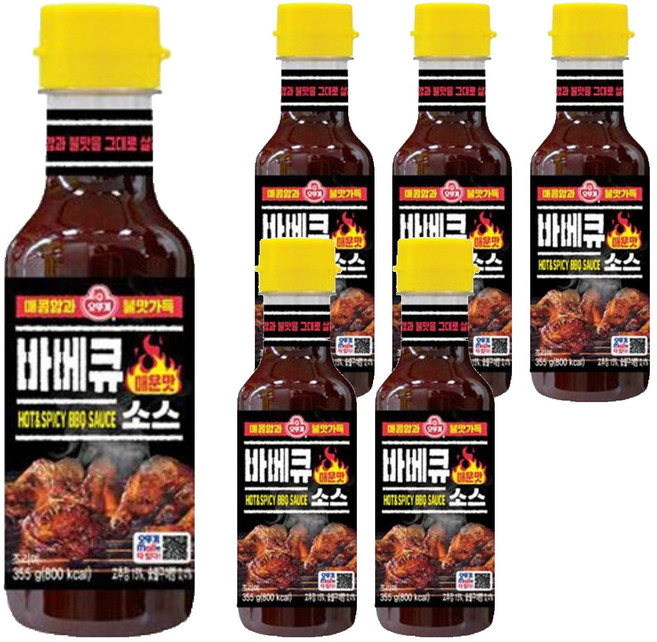 오뚜기 바베큐소스 매운맛, 355g, 6개