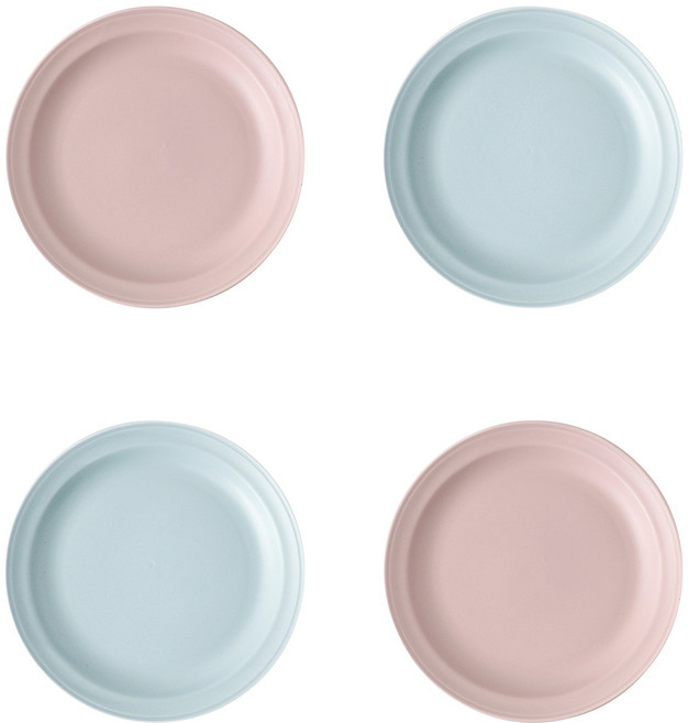 보울보울 볼볼 디저트플레이트 국산, 4개, 2p+2p, 파우더핑크+스카이블루