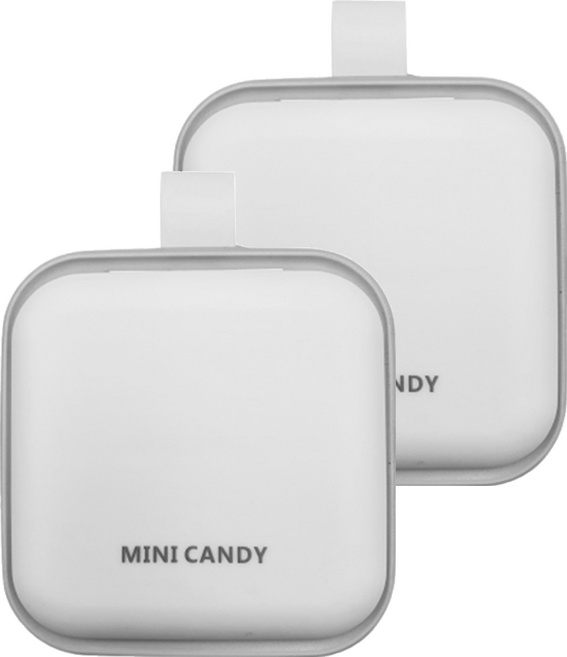 시우리빙 마카롱 휴대용 알약 케이스 화이트, 2개