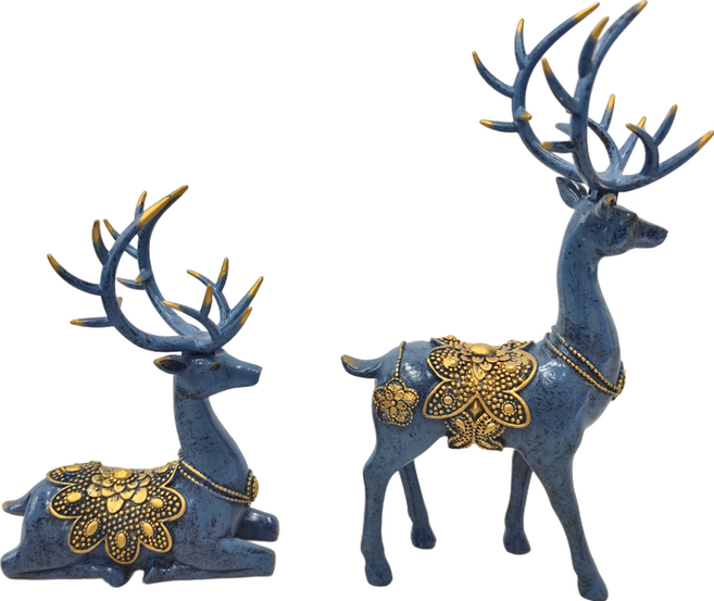 ROYALLIN 蘿林嚴選 情侶鹿雕像 400g 2個 1組, 情侶鹿