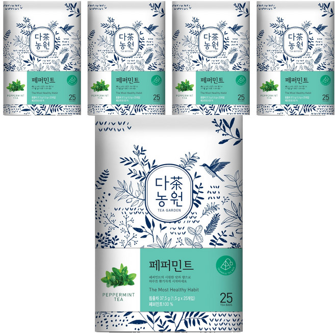 다농원 페퍼민트티, 1.5g, 25개입, 5개