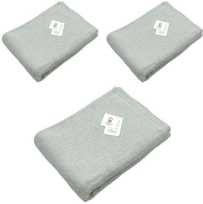 imabari towel 今治浴巾 100%棉, 淺灰色, 3條