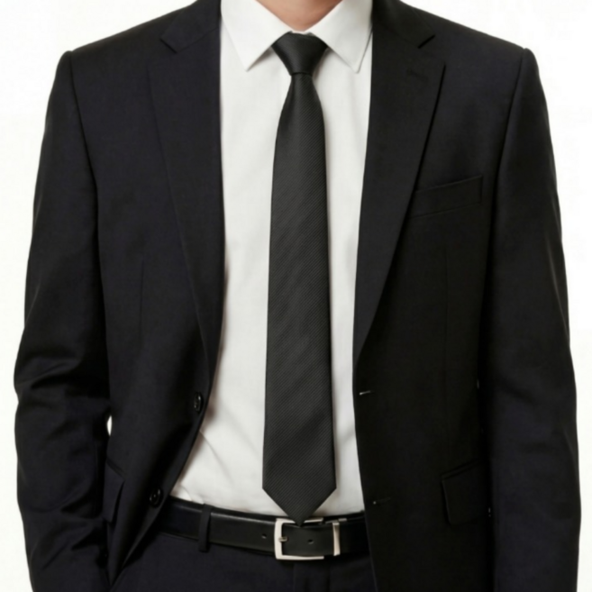 스펠로 장례식 상가집 검정 지퍼 자동 넥타이