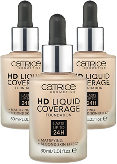 캐트리스 HD 리퀴드 커버리지 파운데이션 30ml, 030호 샌드베이지, 3개