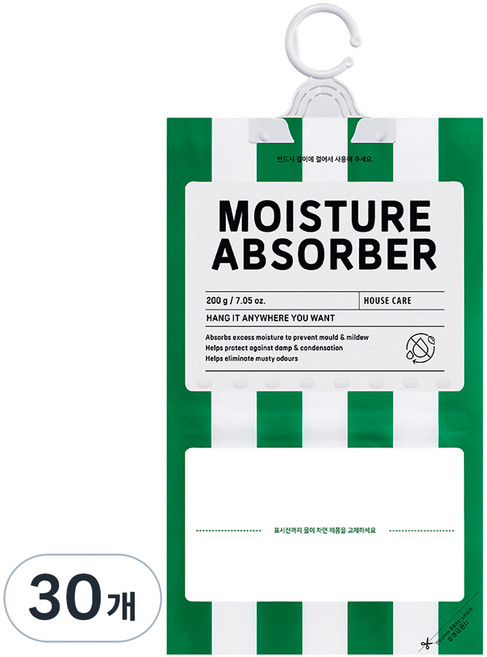 하우스케어 옷걸이형 습기제거제 본품, 200g, 30개