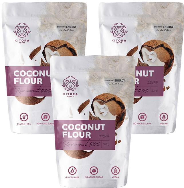 키토라푸드 글루텐프리 코코넛가루, 500g, 3개