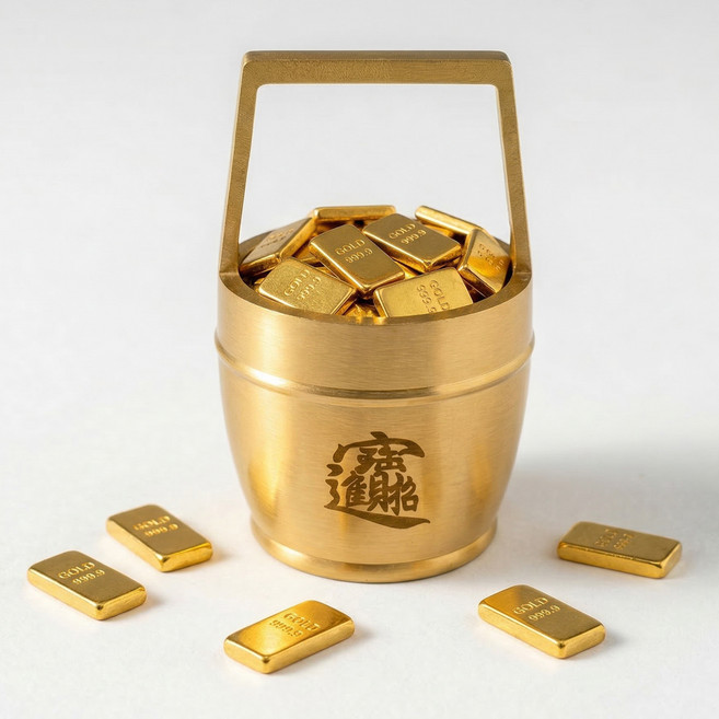 리드홈 돈 들어오는 부자 재물운 황금 골드바 모형 풍수 인테리어 소품, 골드