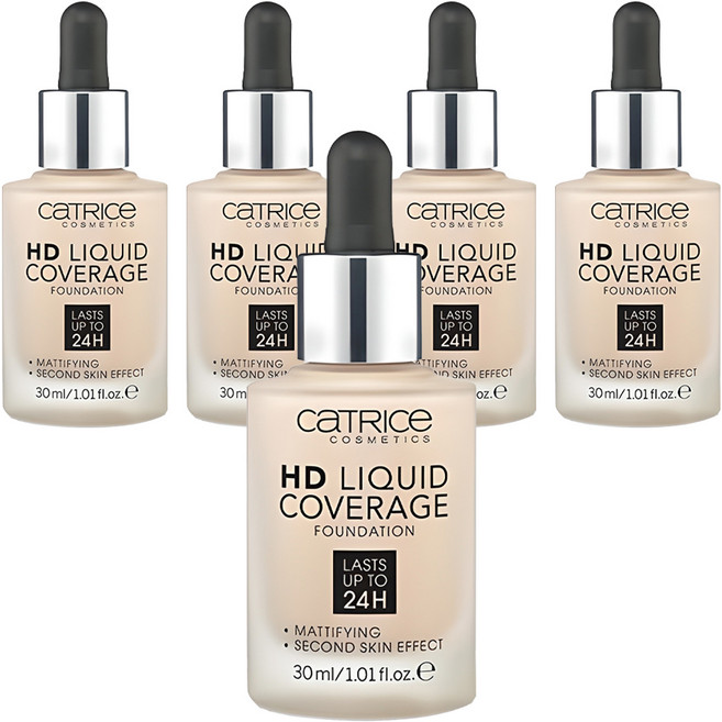 캐트리스 HD 리퀴드 커버리지 파운데이션 30ml, 010호 라이트베이지, 5개