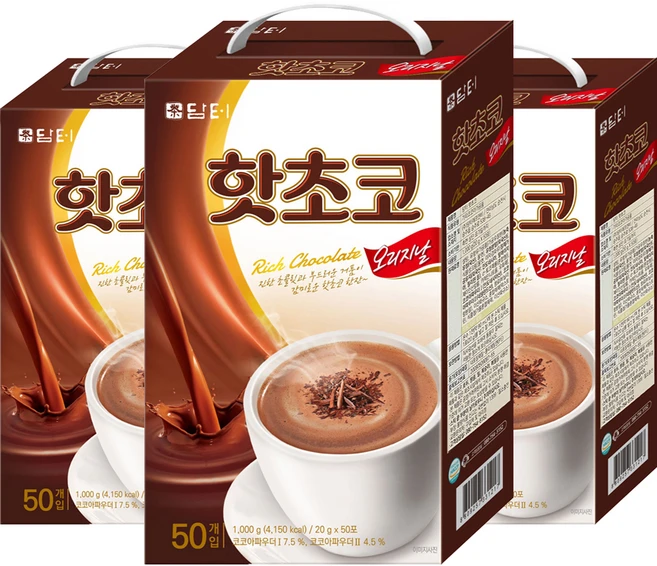담터 핫초코 분말, 20g, 50개입, 3개 - 쿠팡