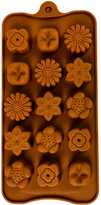 Betty's 焙蒂絲 五種小花15連矽膠模, 棕色, 1組