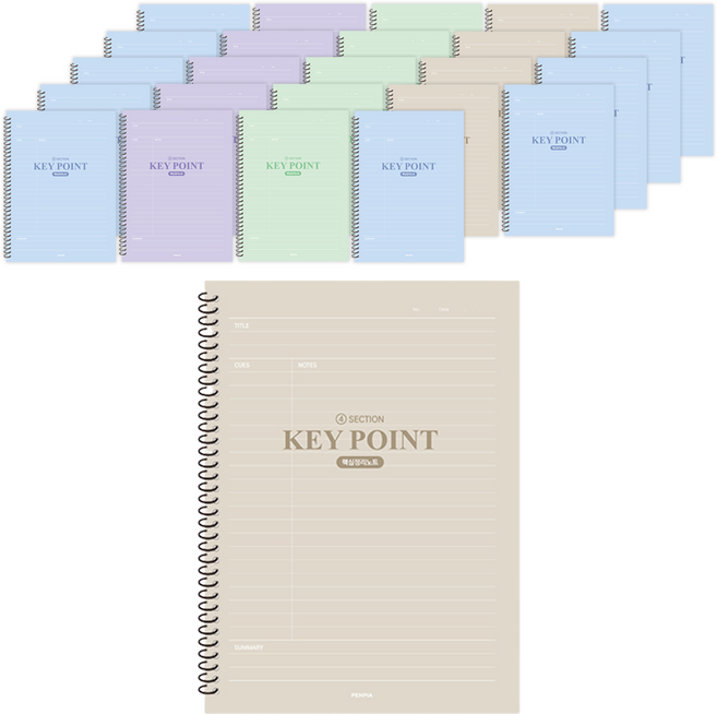 펜피아 3000 핵심정리 스프링 코넬 노트, 25개, 랜덤발송