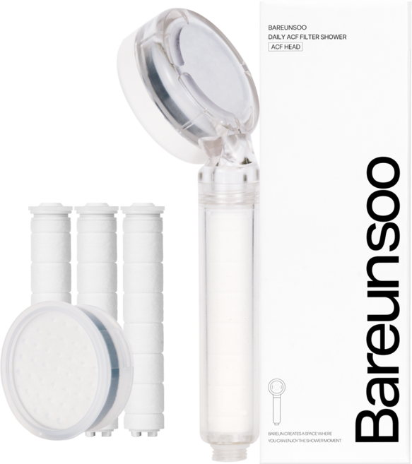 바른생활수 데일리 ACF 필터 샤워기 + ACF 리필 필터 3p 세트, 1세트, 화이트